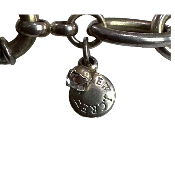 J CREW Orange Enamel & Rhinestone Barrel Chainlink Statement Necklace - Picture 3 of 5